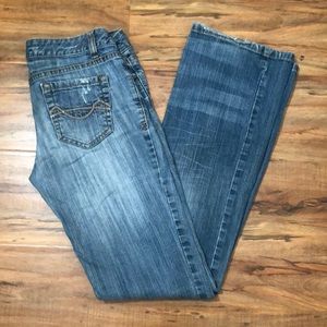 Mossimo low-rise bootcut blue jeans